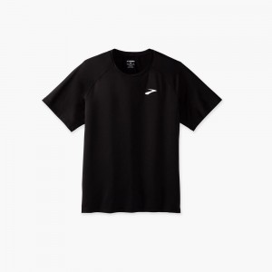 Black Brooks Mens Atmosphere Short Sleeve 2.0 T-Shirt | DSE-309187