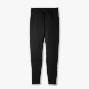 Black Brooks Mens Source Tight Pants | FIH-863079