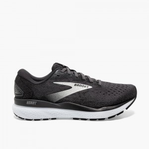 Black Brooks Womens Ghost 16 Sports Shoes | ICE-846317