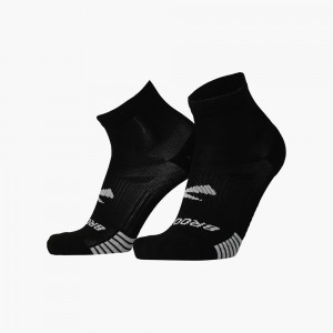 Black Brooks Womens Ghost Lite Quarter 2-Pack Socks | TFM-318475