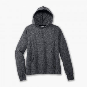 Black Brooks Womens Luxe Hoodie Top | ZKG-658174