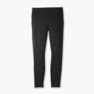 Black Brooks Womens Method 7/8 Tight Pants | ILK-026394