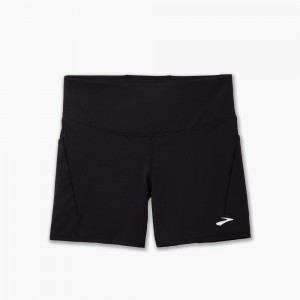 Black Brooks Womens Spark 5" Tight Shorts | POK-152049