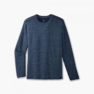 Blue Brooks Mens Luxe Long Sleeve T-Shirt | BZH-912356