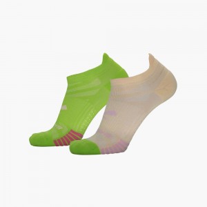 Green Brooks Mens Ghost Lite No Show 2-Pack Socks | EDX-905186