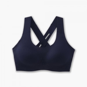 Navy Brooks Womens Crossback 2.0 Sports Bra | SOX-583264