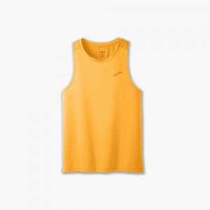 Orange Brooks Mens Atmosphere Singlet 2.0 Top | PQJ-368197