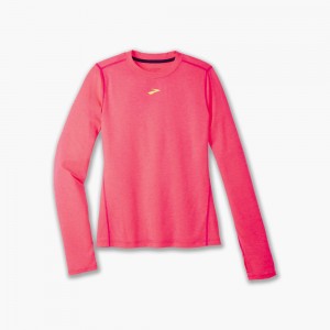 Pink Brooks Womens High Point Long Sleeve T-Shirt | OXS-197584