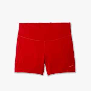 Red Brooks Womens Spark 5" Tight Shorts | OJT-967210