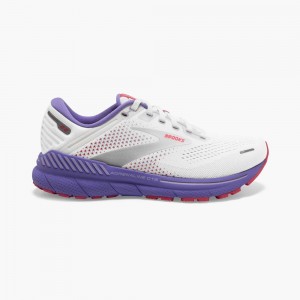 White Brooks Womens Adrenaline GTS 22 Sports Shoes | CKB-075614