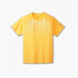 Yellow Brooks Mens Atmosphere Short Sleeve 2.0 T-Shirt | SFO-205893