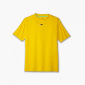 Yellow Brooks Mens High Point Short Sleeve T-Shirt | QVJ-436025