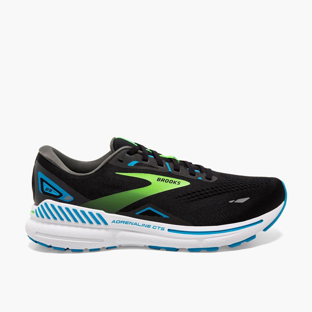 Black Brooks Mens Adrenaline GTS 23 Running Shoes | TMZ-864017