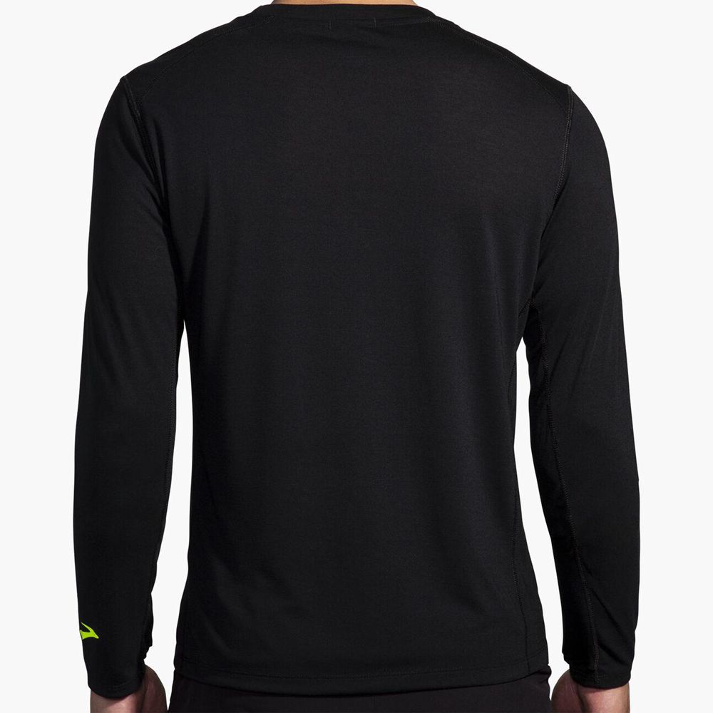 Black Brooks Mens Distance Long Sleeve 3.0 T-Shirt | PCD-625370