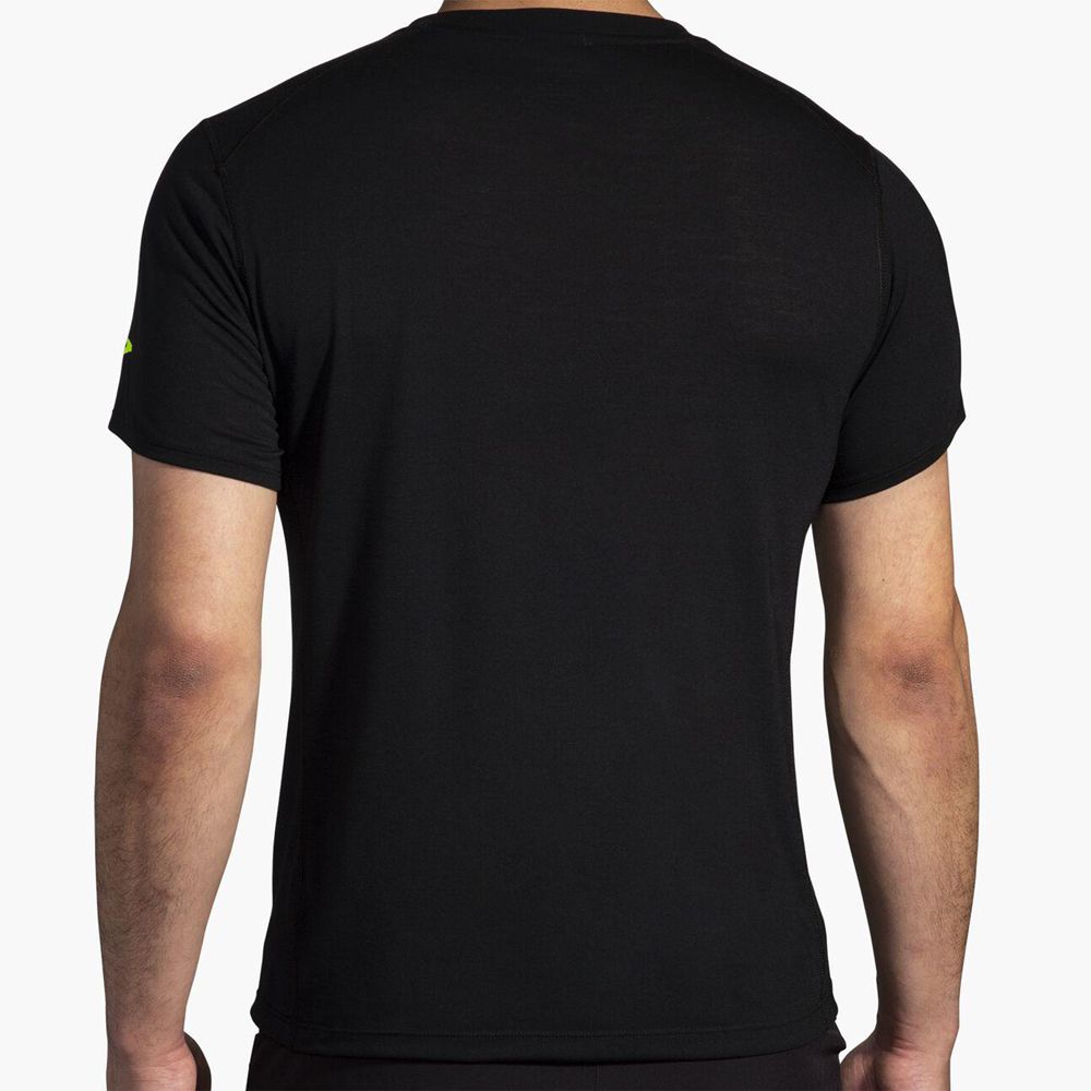 Black Brooks Mens Distance Short Sleeve 3.0 T-Shirt | JOP-487360