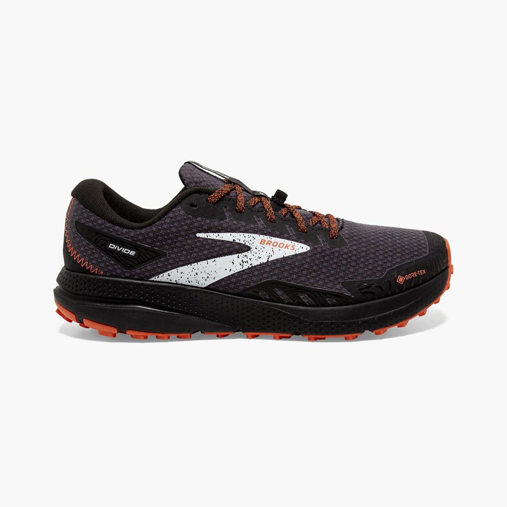 Black Brooks Mens Divide 4 GTX Running Shoes | WVJ-682301