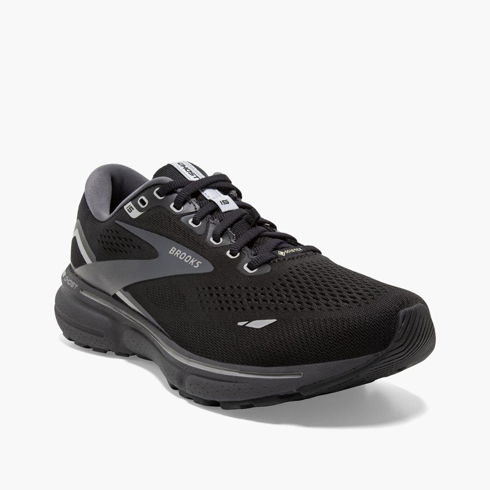 Black Brooks Mens Ghost 15 GTX Running Shoes | KTM-385614