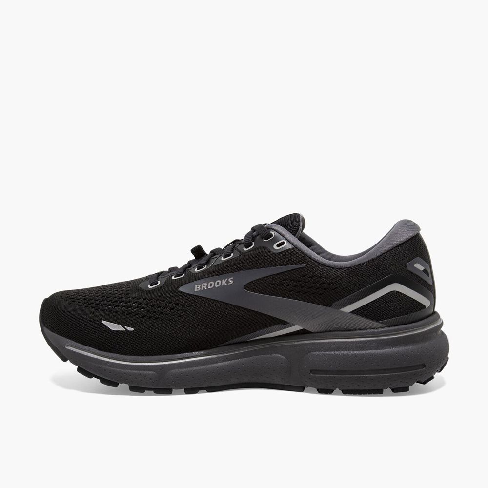 Black Brooks Mens Ghost 15 GTX Running Shoes | KTM-385614