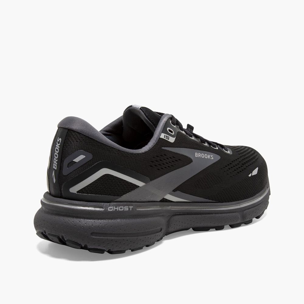 Black Brooks Mens Ghost 15 GTX Running Shoes | KTM-385614