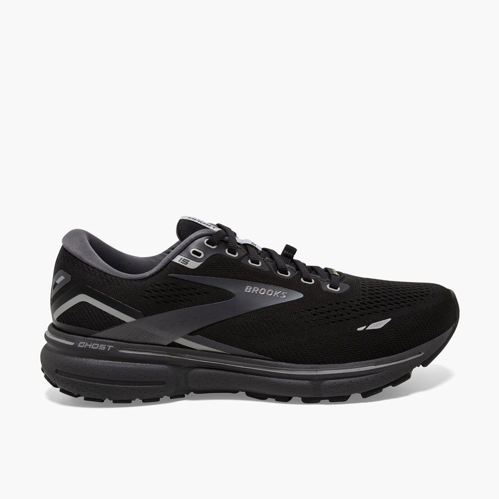 Black Brooks Mens Ghost 15 GTX Running Shoes | KTM-385614