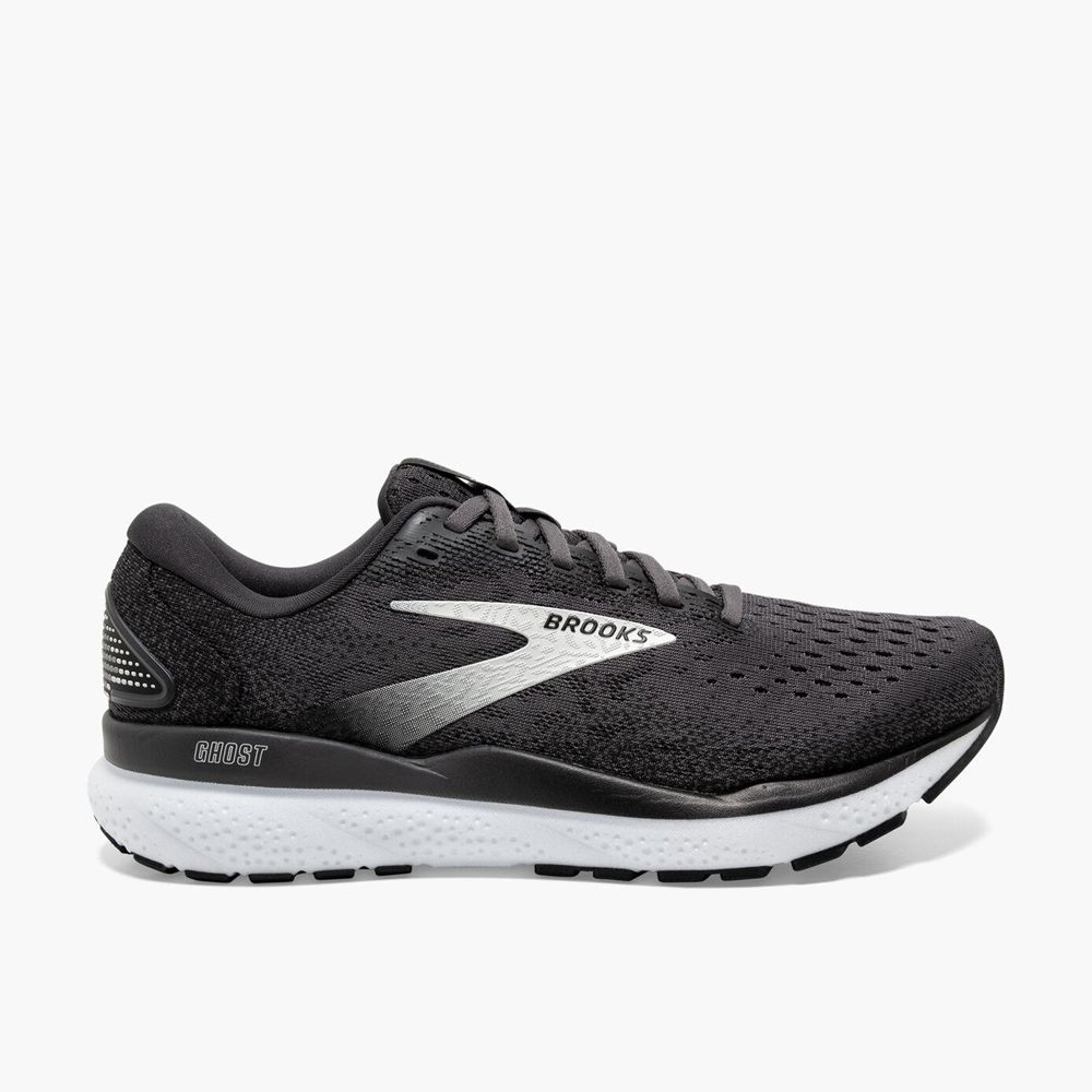 Black Brooks Mens Ghost 16 Sports Shoes | GQE-756391