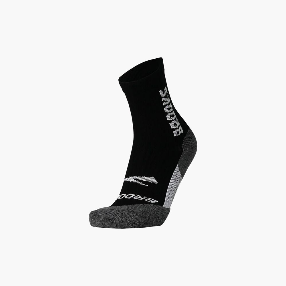 Black Brooks Mens Ghost Crew Socks | UXG-179265