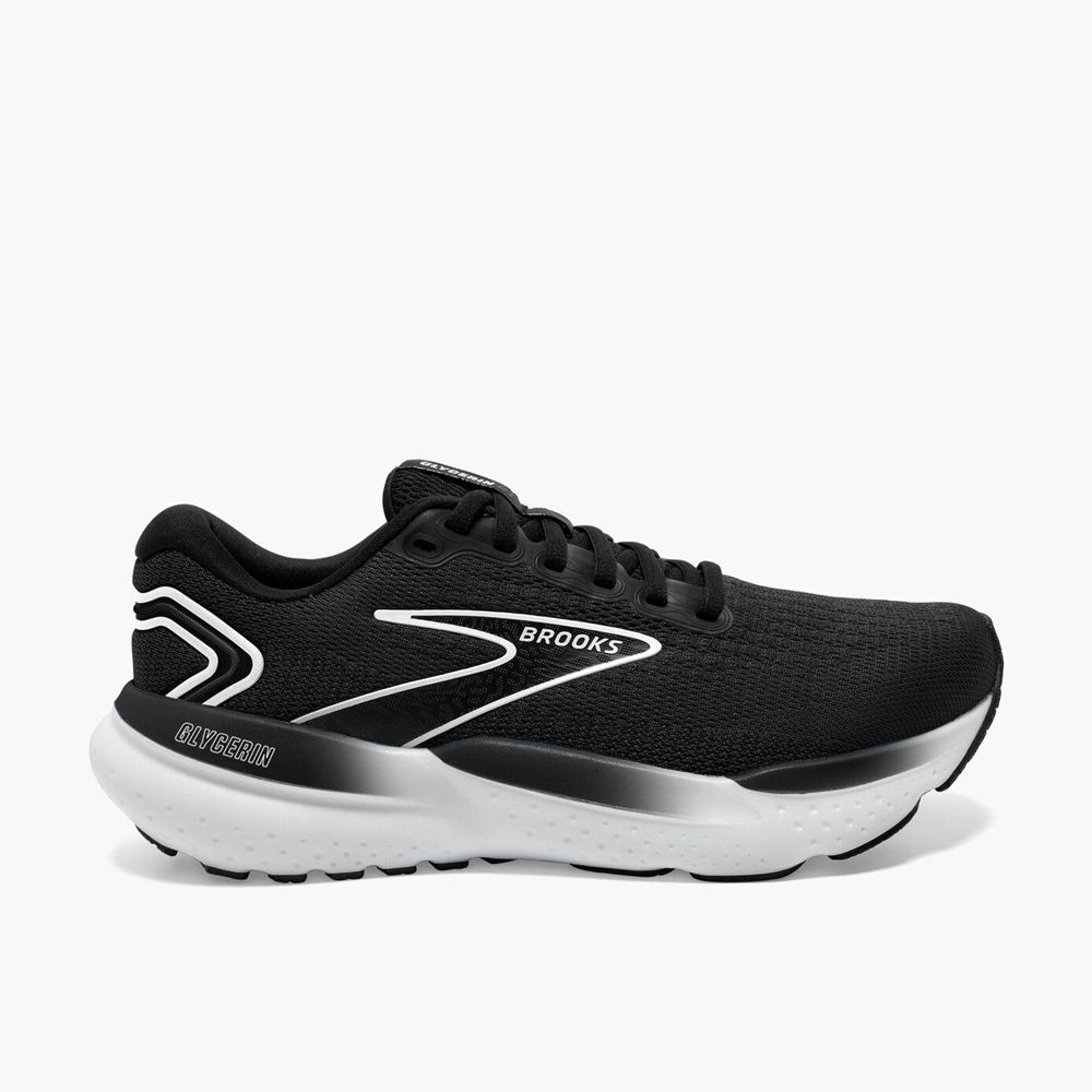 Black Brooks Mens Glycerin 21 Sports Shoes | LDS-039568