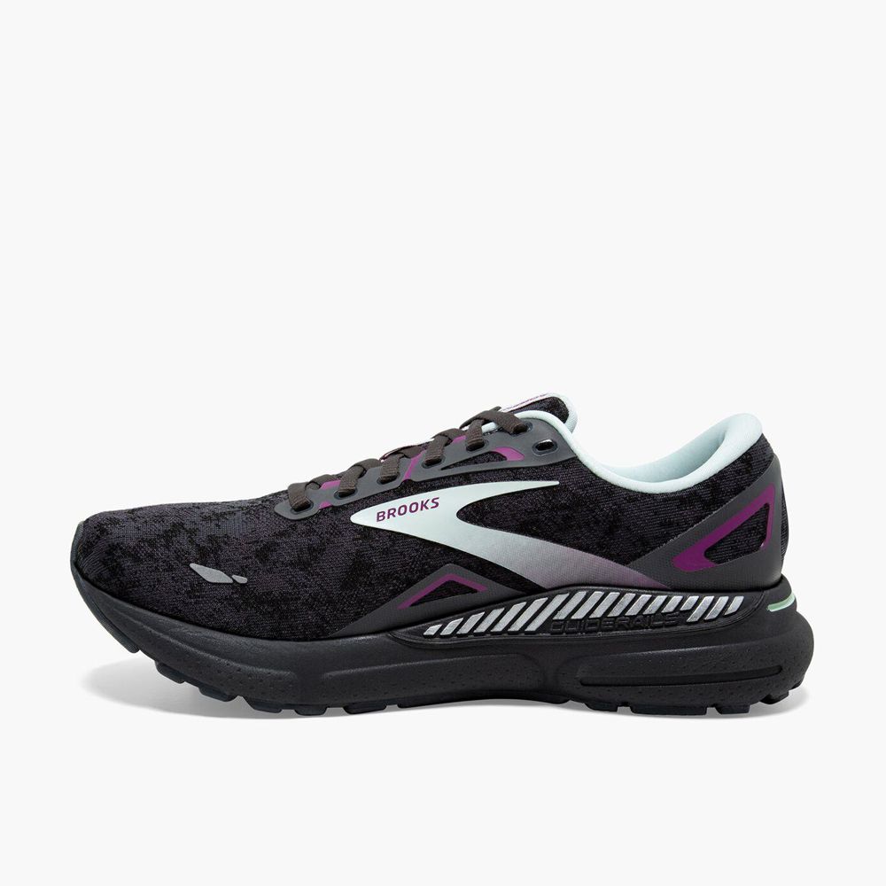 Black Brooks Womens Adrenaline GTS 23 Running Shoes | WGR-518376