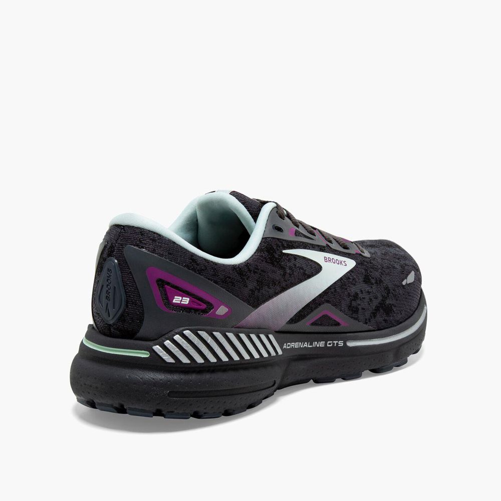 Black Brooks Womens Adrenaline GTS 23 Running Shoes | WGR-518376