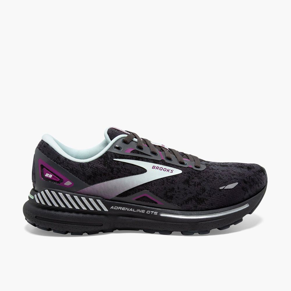 Black Brooks Womens Adrenaline GTS 23 Running Shoes | WGR-518376