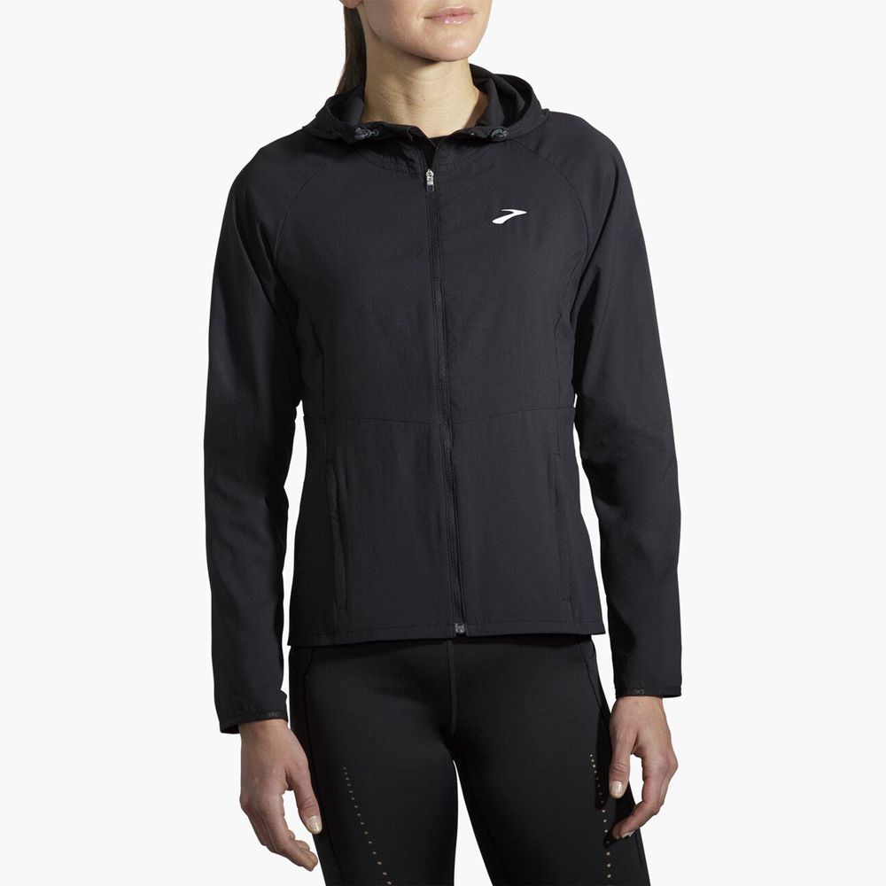 Black Brooks Womens Canopy Jacket | VJM-173896