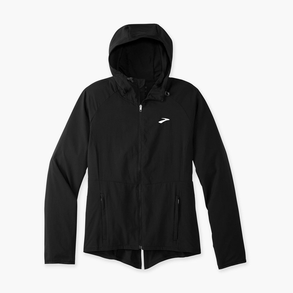 Black Brooks Womens Canopy Jacket | VJM-173896