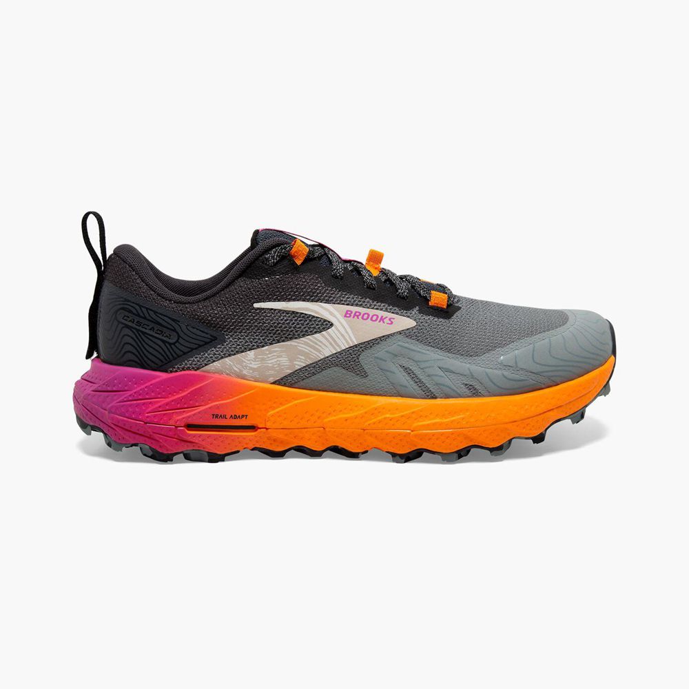 Black Brooks Womens Cascadia 17 Trail Running Shoes | SVA-582763