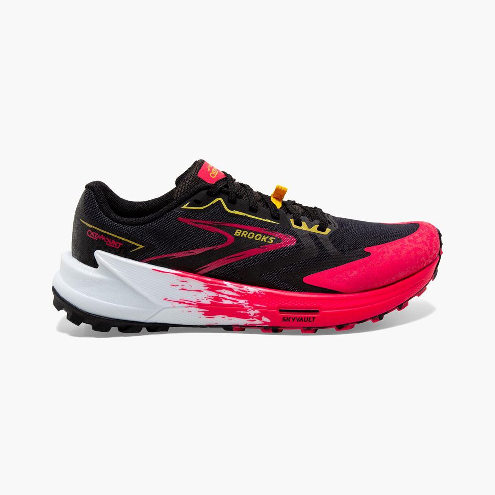 Black Brooks Womens Catamount 3 Trail Running Shoes | SPV-293185