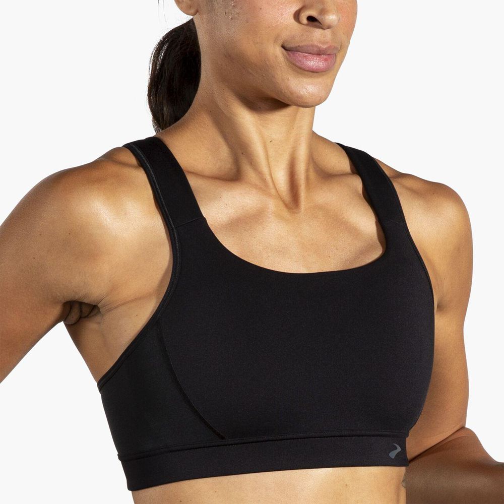 Black Brooks Womens Convertible 2.0 Sports Bra | BAK-596120