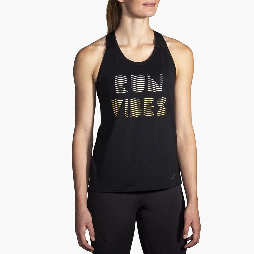 Black Brooks Womens Distance 3.0 Tank Top | QRH-286934