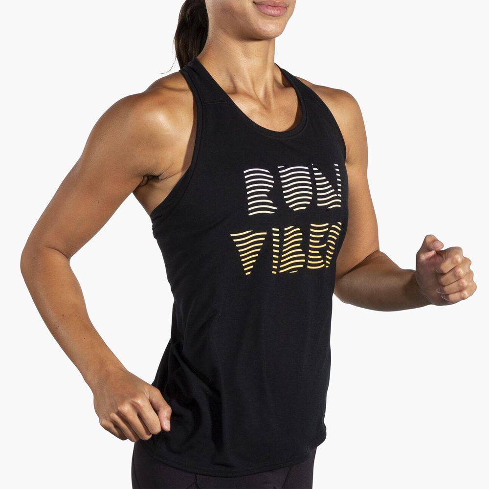 Black Brooks Womens Distance 3.0 Tank Top | QRH-286934