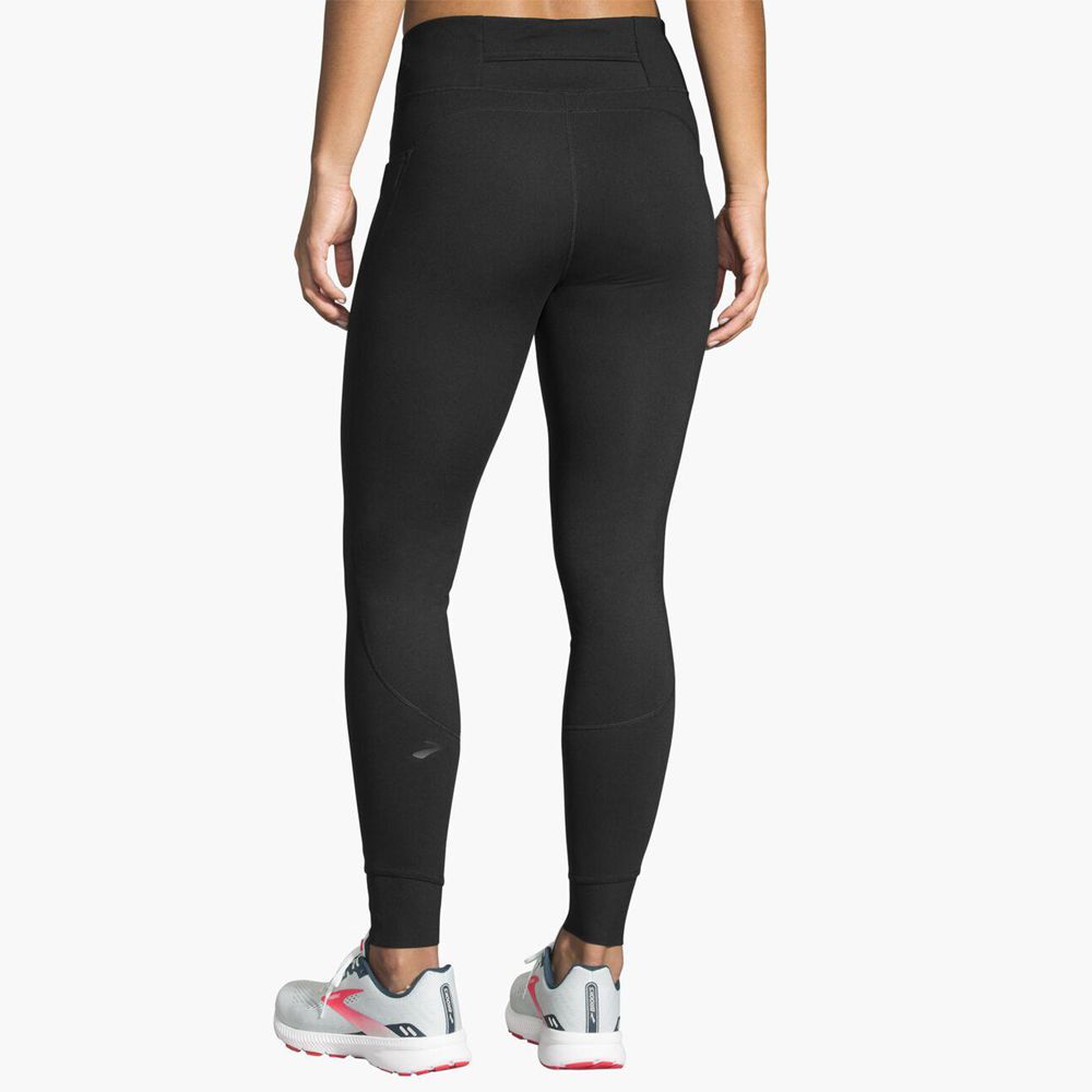 Black Brooks Womens Momentum Thermal Tight Pants | OCQ-728309