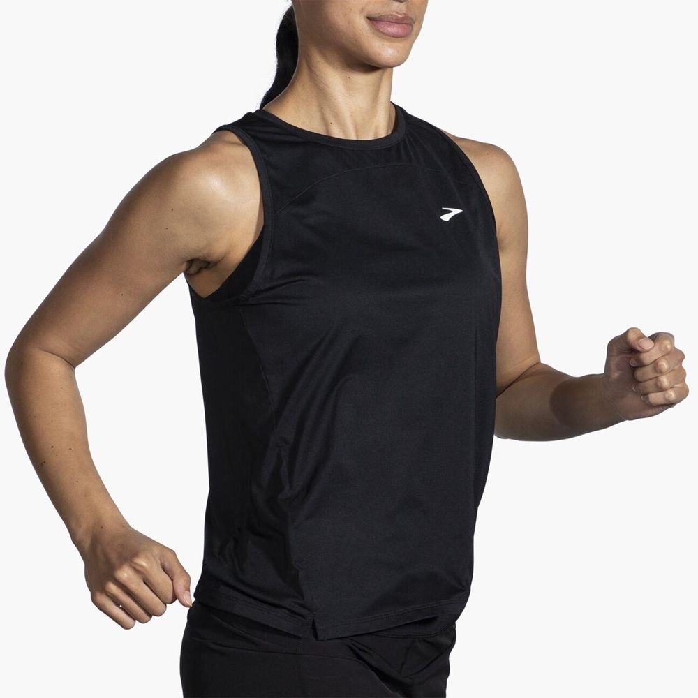 Black Brooks Womens Sprint Free 2.0 Tank Top | BLK-238756