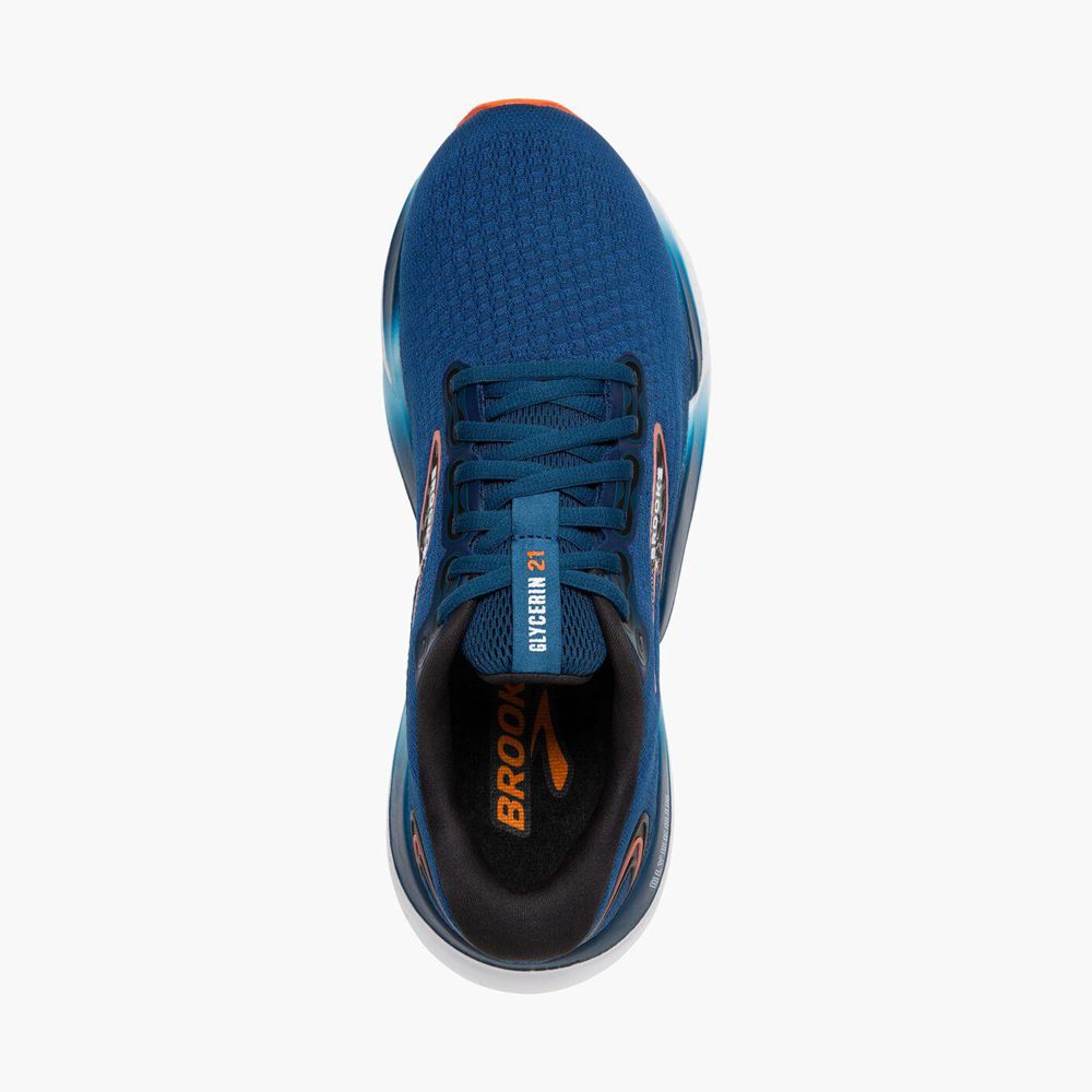 Blue Brooks Mens Glycerin 21 Sports Shoes | TIF-386407