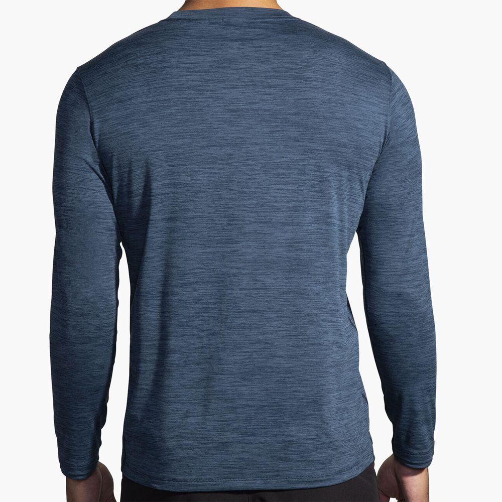 Blue Brooks Mens Luxe Long Sleeve T-Shirt | BZH-912356