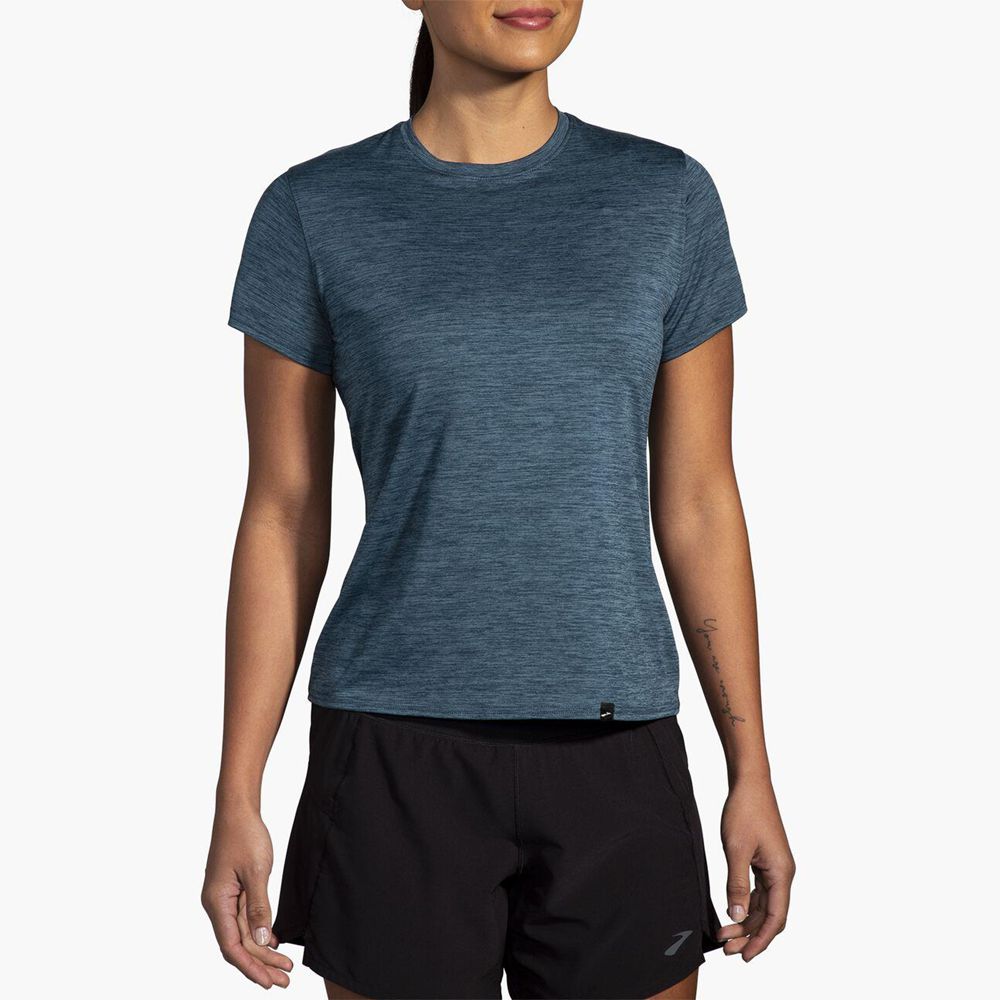 Blue Brooks Womens Luxe Short Sleeve T-Shirt | RQN-107826