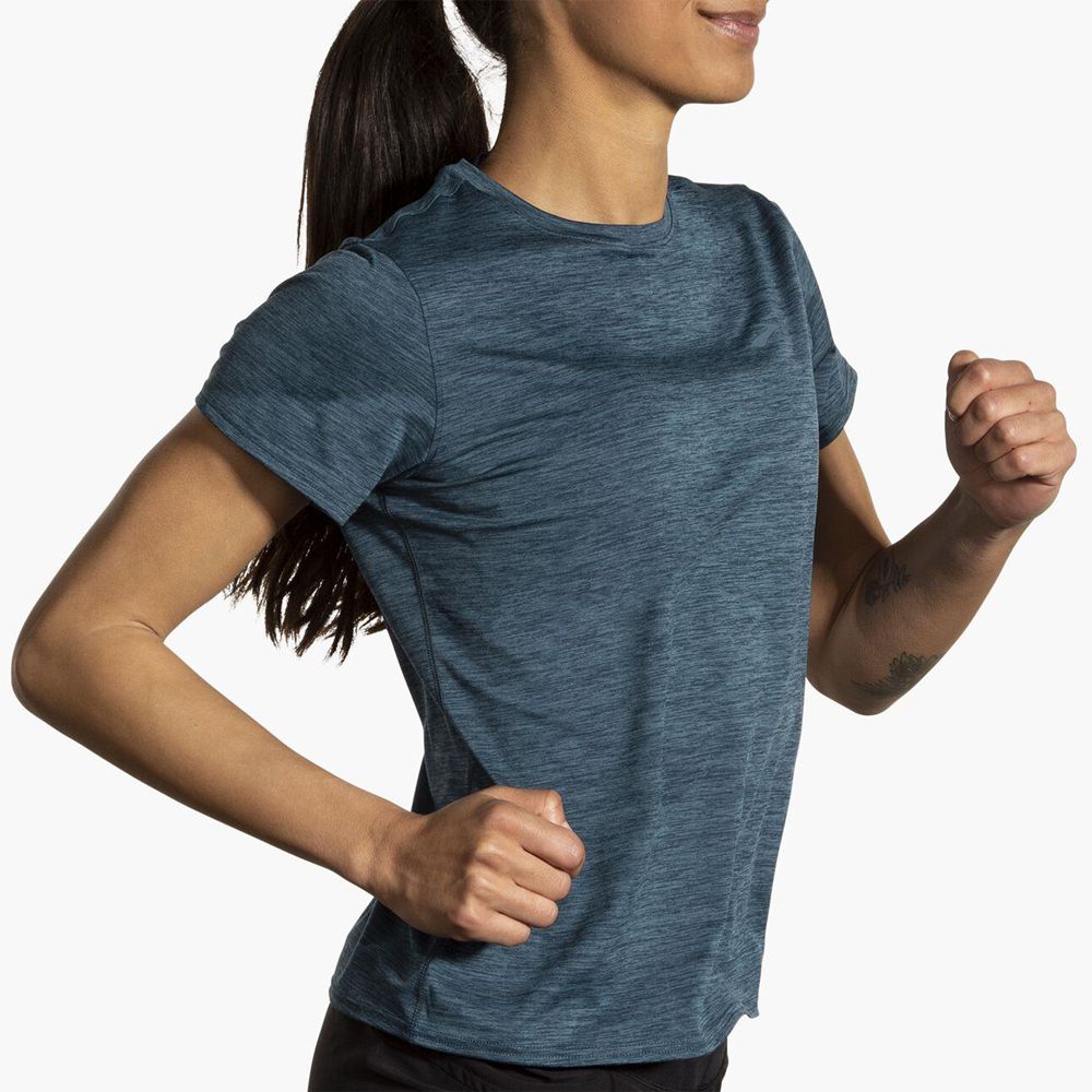 Blue Brooks Womens Luxe Short Sleeve T-Shirt | RQN-107826