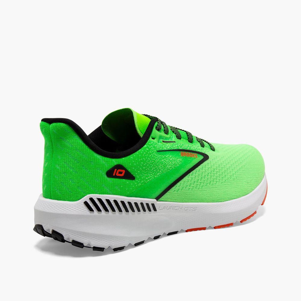 Green Brooks Mens Launch GTS 10 Running Shoes | ZWR-312596