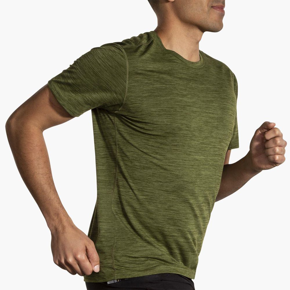 Green Brooks Mens Luxe Short Sleeve T-Shirt | YVH-931572