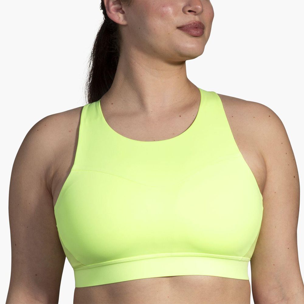 Green Brooks Womens 3 Pocket Sports Bra | WJE-687345