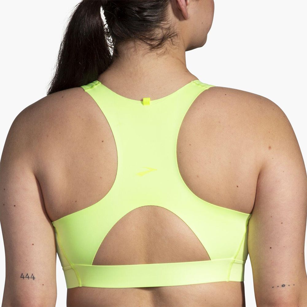 Green Brooks Womens 3 Pocket Sports Bra | WJE-687345