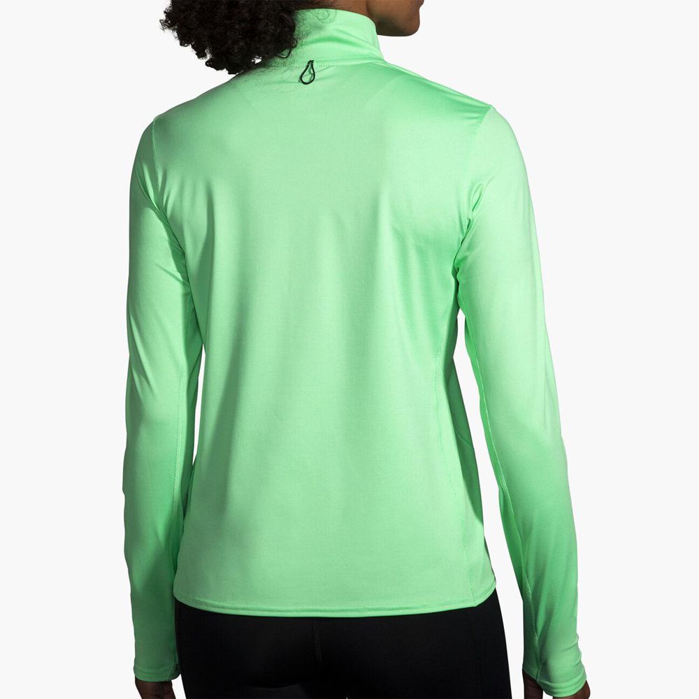 Green Brooks Womens Dash 1/2 Zip 2.0 Top | IKS-214367