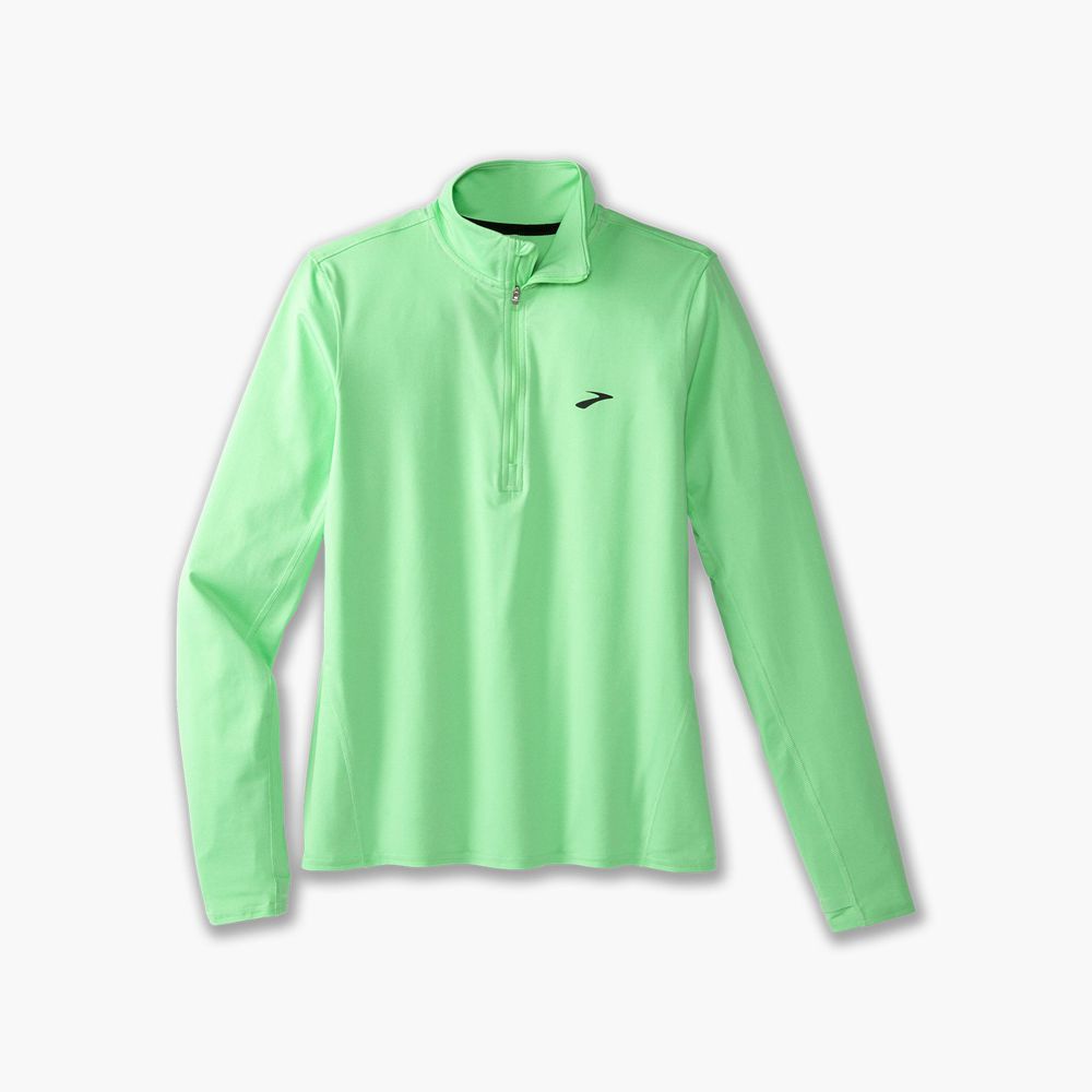 Green Brooks Womens Dash 1/2 Zip 2.0 Top | IKS-214367