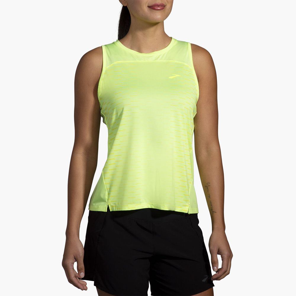 Green Brooks Womens Sprint Free 2.0 Tank Top | SVP-950268